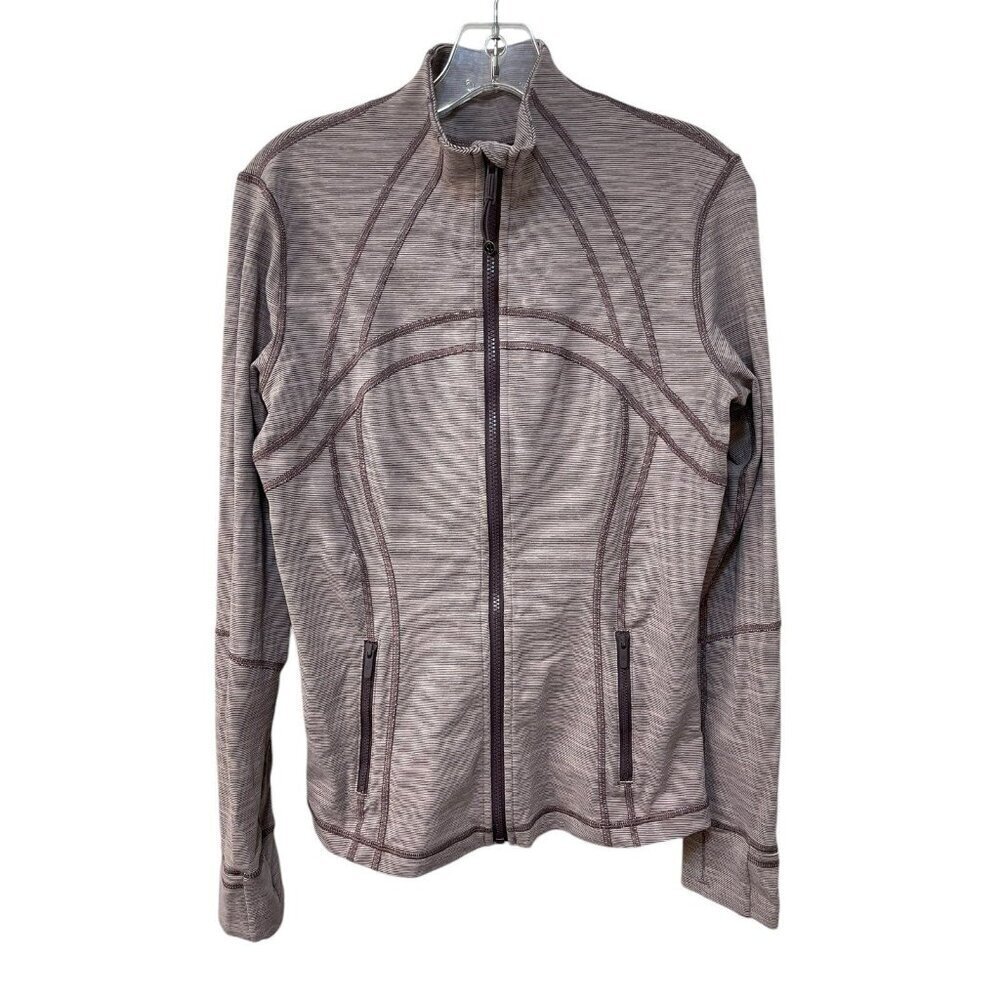 Lululemon Define Jacket Size 10 Wee Space Frosted Mulberry Black Currant Stripe
